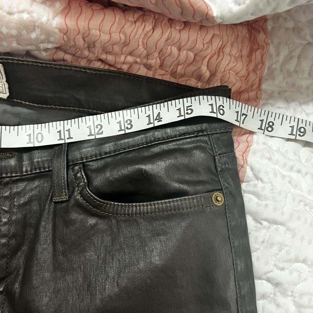 Current/Elliott Coated gray brown ankle skinny jeans 30 mid to low rise - Picture 11 of 14